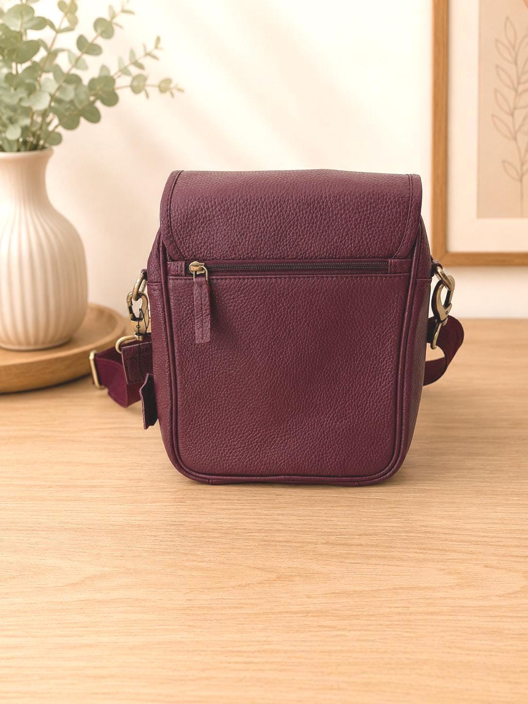 Kappa Alpha Psi Crimson Leather Messenger Bag | ΚΑΨ Fraternity Shoulder Bag