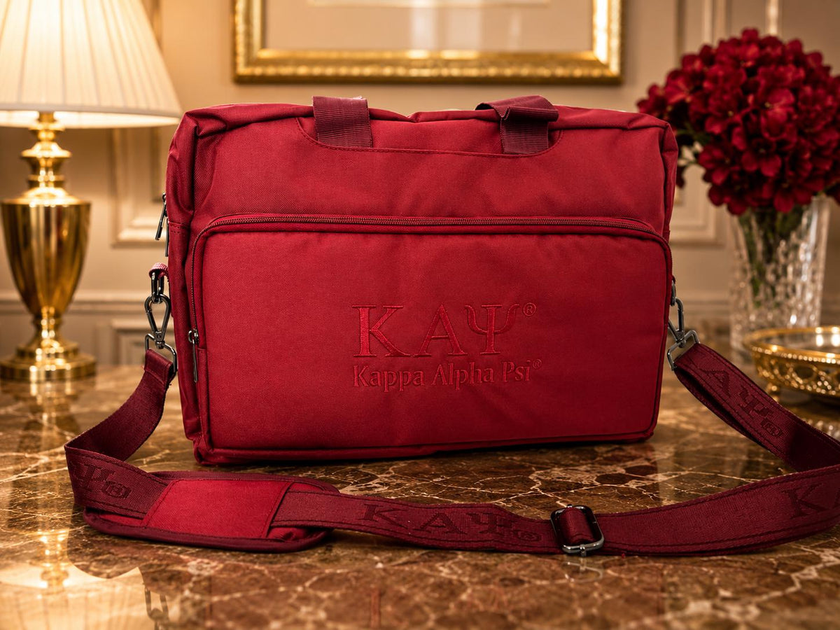 Kappa Alpha Psi Crimson Convertible Backpack Messenger Bag | Multi Use Travel & Work Bag
