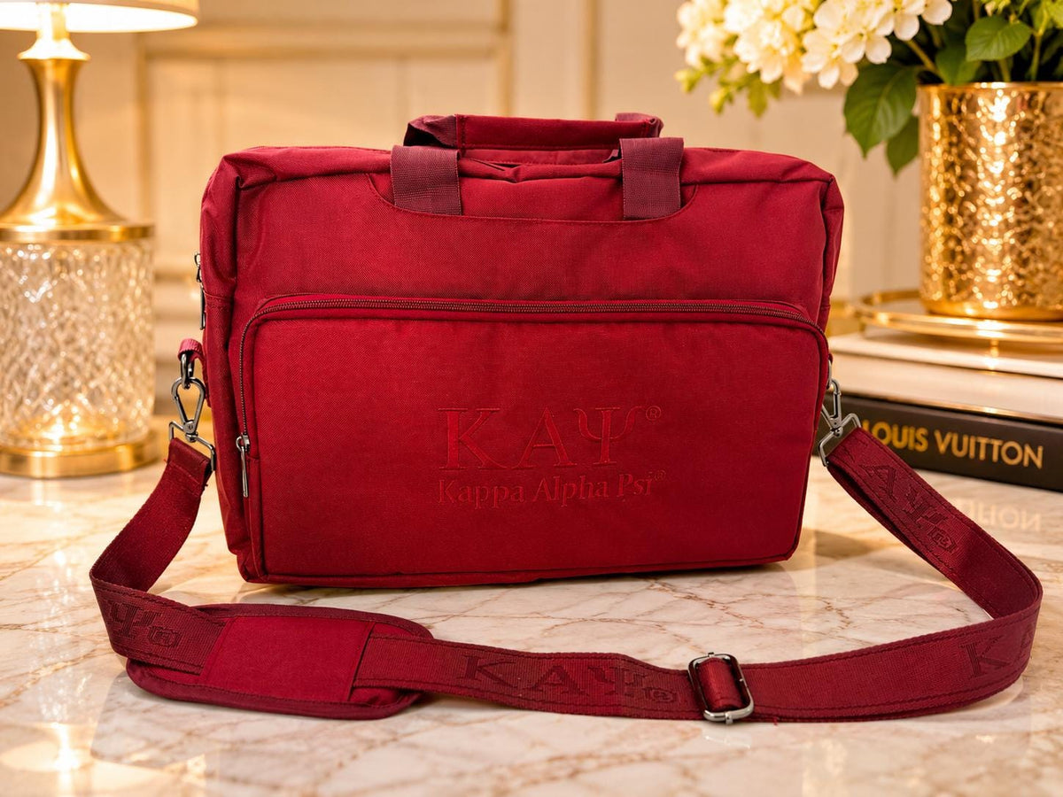 Kappa Alpha Psi Crimson Convertible Backpack Messenger Bag | Multi Use Travel & Work Bag