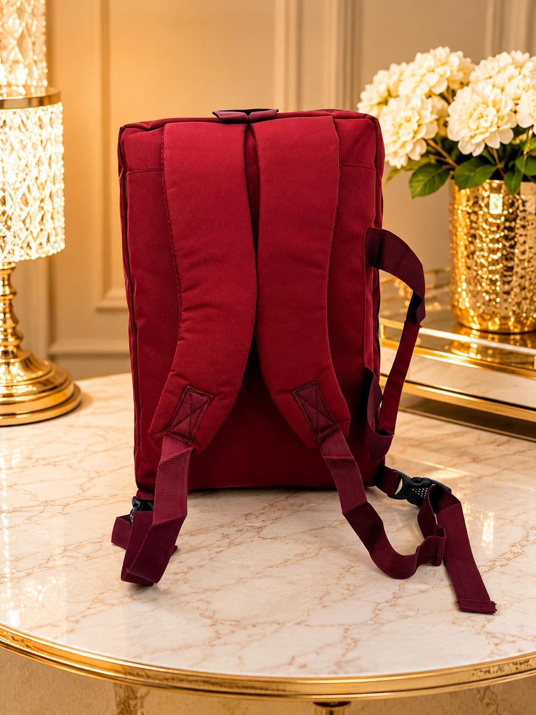 Kappa Alpha Psi Crimson Convertible Backpack Messenger Bag | Multi Use Travel & Work Bag
