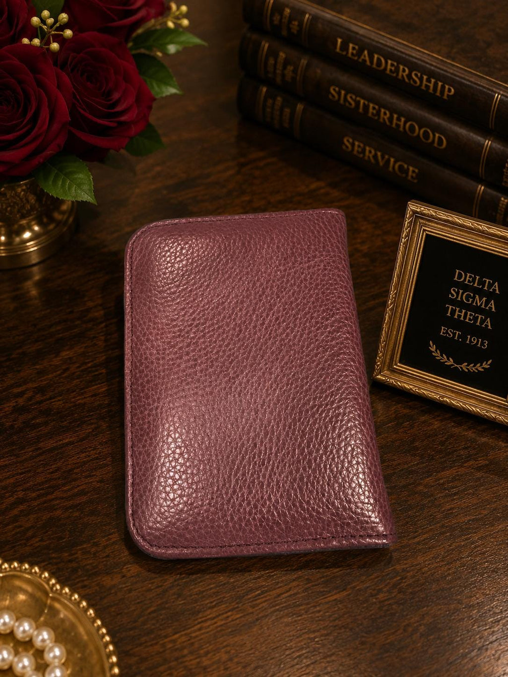 Kappa Alpha Psi Genuine Cowhide Leather Passport Cover |  Travel Wallet |Greek Life Travel Accessory